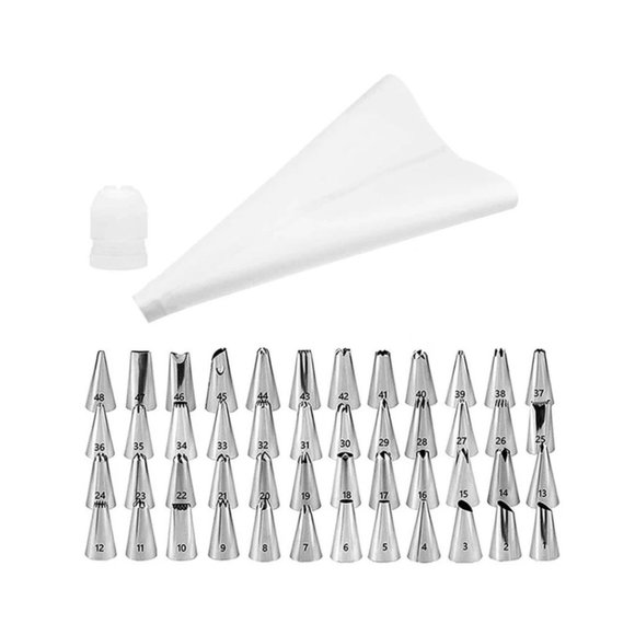 bakery cake, cupcake decorating kit. Piping Bag & Nozzles & coupler Set 50 Pcs - Picture 3 of 4
